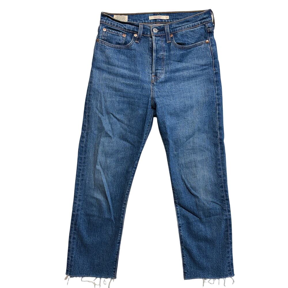 Levi's Wedgie Straight Jeans 27 x 26 Womens Detroit BIG E Premium Button Fly